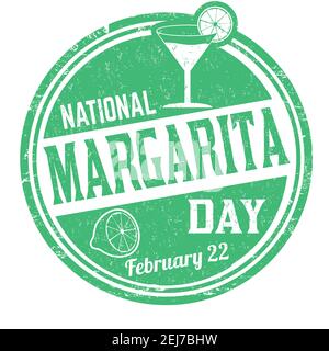 National margarita day grunge rubber stamp on white background, vector illustration Stock Vector