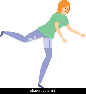 Careless walk woman icon. Cartoon of careless walk woman vector icon for web design isolated on white background Stock Vector