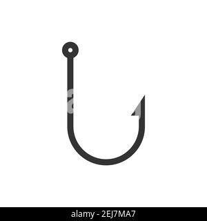 Fishing hook icon. Fish bait catch symbol. Vector isolated on white Stock Vector
