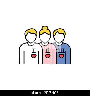 Donation queue color line icon. Pictogram for web page, mobile app, promo. UI UX GUI design element. Editable stroke. Stock Vector