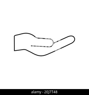 Hand gesture line icon. Giving hand linear sign. Outline arm silhouette vector illustration isolated on white. Stock Vector