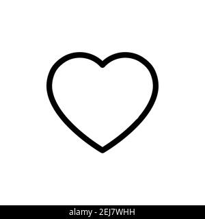 Heart line icon. Love outline symbol. Valentine Day linear sign.  Vector isolated on white. Stock Vector