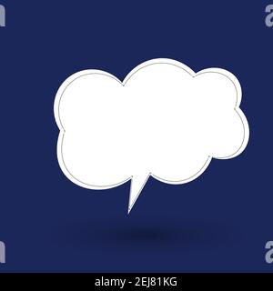 Black and white hand drow speech bubble. Cartoon Vector illustration. Isolated on transparent color background. Dialog cloud. Stock Vector