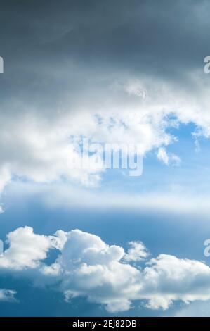 Blue sky background, picturesque vast sky landscape, dramatic thunderous sky view Stock Photo