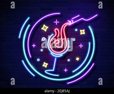 Neon sign Night party on a dark background Stock Vector Image & Art - Alamy
