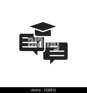 Oratory courses black glyph icon. Outline pictogram for web page, mobile app, promo. Vector illustration Stock Vector