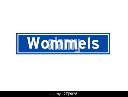 Wommels isolated Dutch place name sign. City sign from the Netherlands. Stock Photo