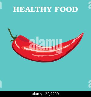 Chilli pepper icon. Flat style vector illustration. Vegetarian food. Healthy lifestyle. Stock Vector