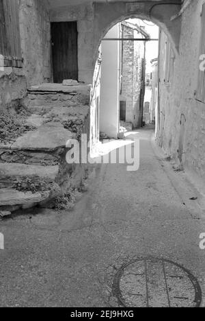 Inside a medieval hilltop village in Provence Stock Photo