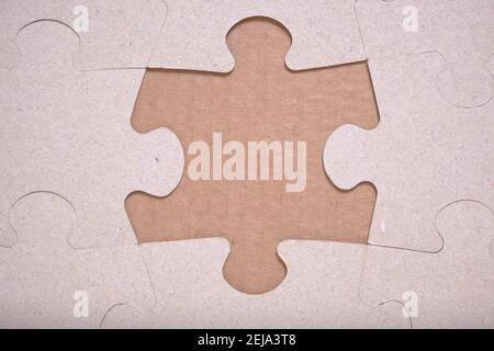 Missing piece of the puzzle, unassembled puzzle Stock Photo