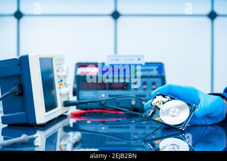 Bad HDD hard drive in data recovery service Stock Photo