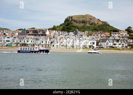 Deganwy Castle and the Vardre viewed from The Beacons near Conwy Quays Marina Conwy Snowdonia North Wales Stock Photo