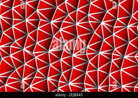 Polygonal red and white mosaic background. Abstract low poly vector illustration. Triangular pattern in halftone style. Template geometric business Stock Vector