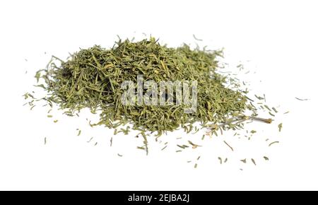 Dried green dill isolated on white background. Stock Photo