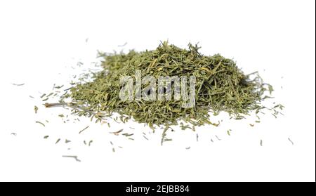 Dried green dill isolated on white background. Stock Photo