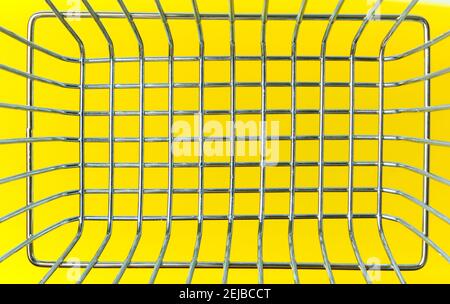 Abstract background of metal mesh on a yellow background Stock Photo