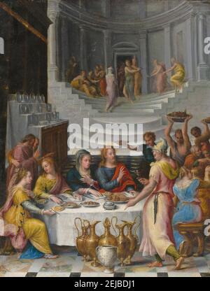 The Wedding Feast at Cana. Museum: PRIVATE COLLECTION. Author: LAVINIA FONTANA. Stock Photo