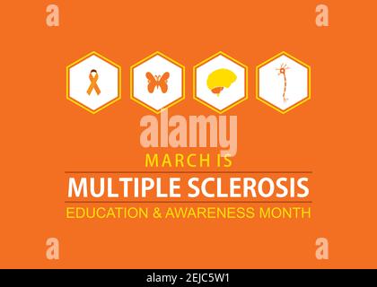 vector illustration of multiple sclerosis education and awareness month design Stock Vector