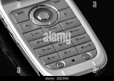 old cell phone numeric keyboard Stock Photo