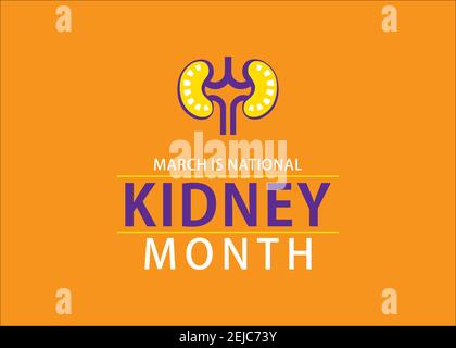 Vector illustration of national kidney month design Stock Vector