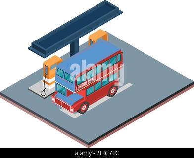 isometric concept gas tank, vector illustration Stock Vector