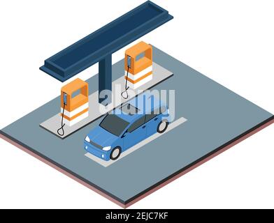 isometric concept gas tank, vector illustration Stock Vector