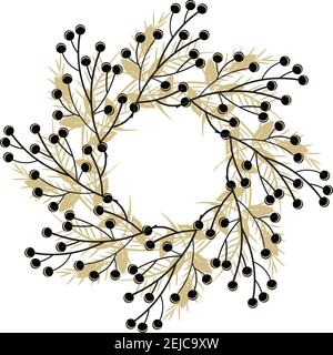 Seasons Greatings wreath vector pattern on a light background Stock Vector