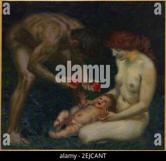 Adam and Eve (The Family). Museum: PRIVATE COLLECTION. Author: Stuck, Franz, Ritter von. Stock Photo