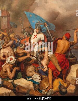 The conquest of Acre in 1191 by Duke Leopold V of Austria. Museum: PRIVATE COLLECTION. Author: FRIEDRICH L'ALLEMAND. Stock Photo