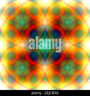Neon fractal seamless background tile with unique design of colorful palette, fractal pattern and texture Stock Photo