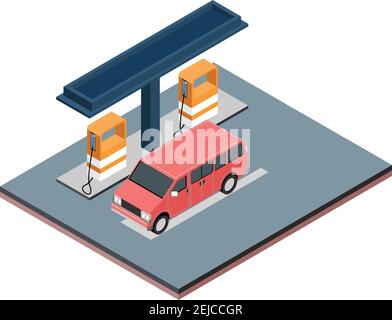 isometric concept gas tank, vector illustration Stock Vector