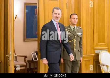 King Felipe VI of Spain attends an audience with representation of Instituto Maritimo Espanol on January 20, 2020 in Madrid, Spain. (Photo by ALTERPHOTOS/Francis González/Sipa USA)