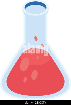 laboratory test flask isometric icon vector illustration design Stock Vector