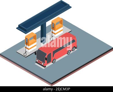isometric concept gas tank, vector illustration Stock Vector