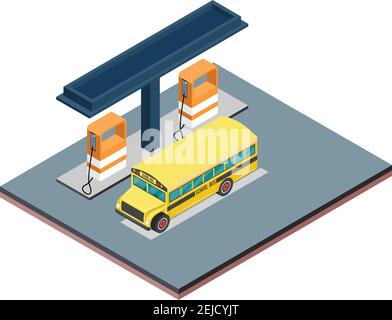 isometric concept gas tank, vector illustration Stock Vector