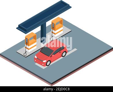 isometric concept gas tank, vector illustration Stock Vector