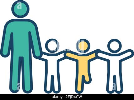 Inclusive education RGB color icon Stock Vector