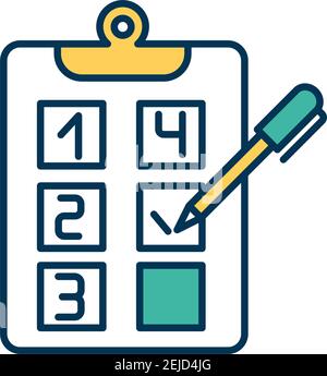 To-do list creating RGB color icon Stock Vector