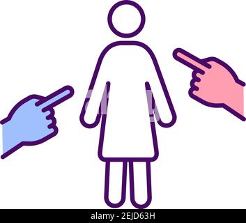 Women discrimination RGB color icon Stock Vector