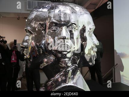 The unveiling of the NSEWest Statue held at Sneakertopia Inc. at The Promenade At Howard Hughes Center on January 24, 2020 in 20 in Los Angeles, CA, USA (Photo by Parisa Afsahi/Sipa USA)