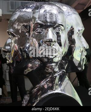 The unveiling of the NSEWest Statue held at Sneakertopia Inc. at The Promenade At Howard Hughes Center on January 24, 2020 in 20 in Los Angeles, CA, USA (Photo by Parisa Afsahi/Sipa USA)