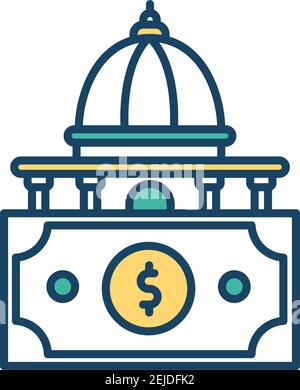 State funding RGB color icon Stock Vector