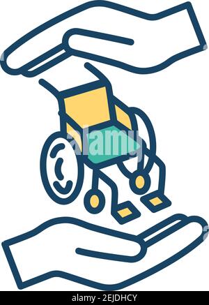 Disability care RGB color icon Stock Vector