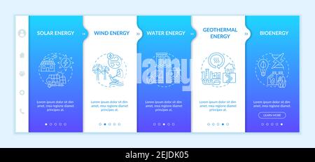 Sources of clean energy vector infographic template Stock Vector