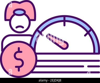 Unequal pay RGB color icon Stock Vector
