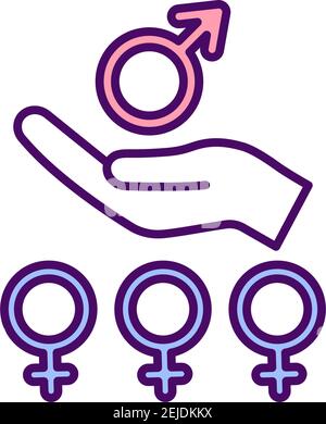 Women empowerment RGB color icon Stock Vector