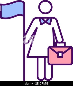 Boss lady RGB color icon Stock Vector
