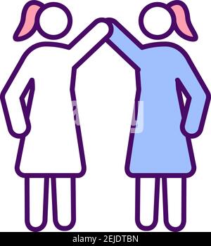 Female achievements RGB color icon Stock Vector
