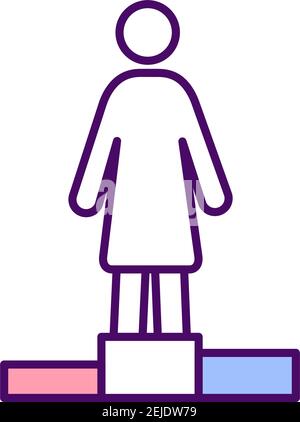 Female leadership RGB color icon Stock Vector