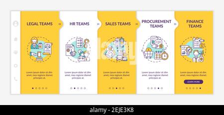 Contract management software users onboarding vector template Stock Vector